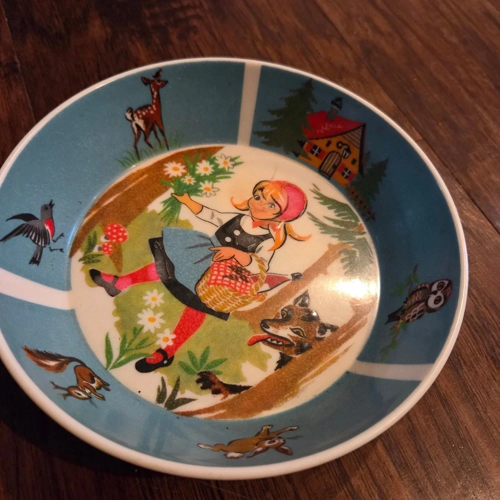 Vintage Ornamin 362 Melamine Bowl Little Red Riding Hood Fairy Tale 6.5